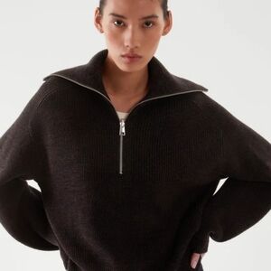 COS zip front sweater
